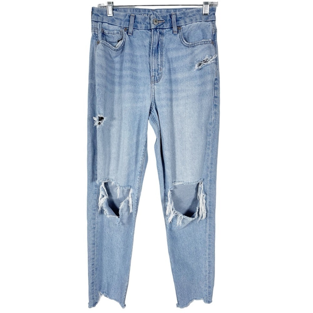 American Eagle Curvy Mom High Waist Distressed Ankle Jeans 6 Short